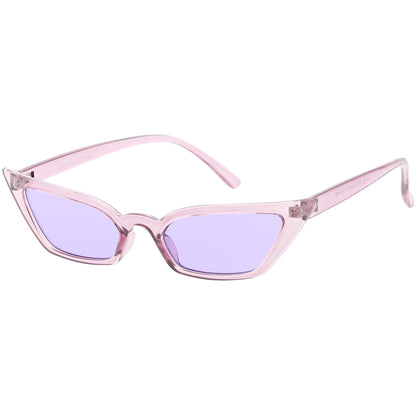 Retro Women's Translucent Thin Cat Eye Color Tone Sunglasses C663