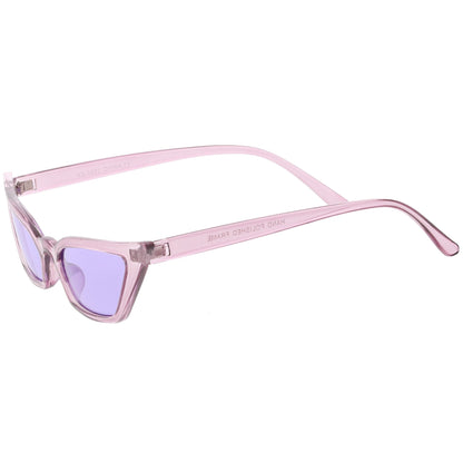 Retro Women's Translucent Thin Cat Eye Color Tone Sunglasses C663