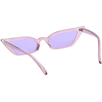 Retro Women's Translucent Thin Cat Eye Color Tone Sunglasses C663