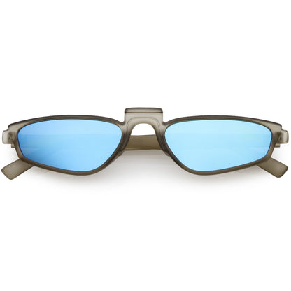 Women's Retro Modern Low Bridge Mirrored Lens Cat Eye Sunglasses C670