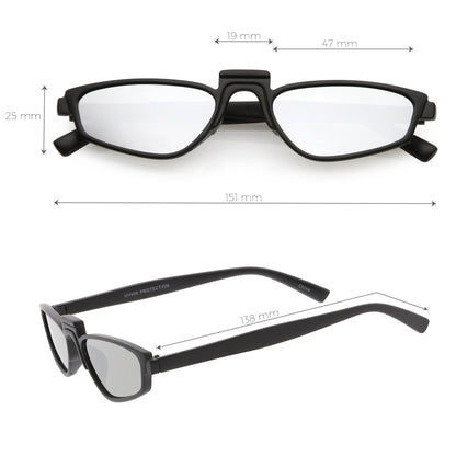 Women's Retro Modern Low Bridge Mirrored Lens Cat Eye Sunglasses C670