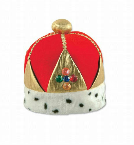 Plush Royal Imperial Queen's Crown Hat Dalmatian Trim