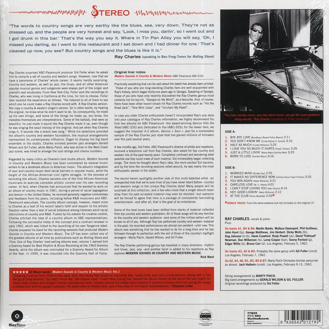 Ray Charles - Modern Sounds In Country & Western Music Volume 1 (+bonus track) (ltd. ed.) (180g) Vinyl Record
