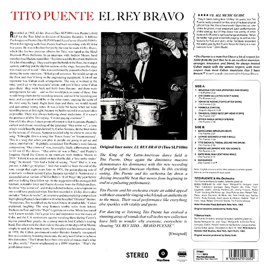 Tito Puente - El Rey Bravo (+bonus track) (ltd. ed.) (180g) Vinyl Record