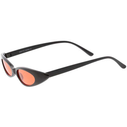 Women's Retro 90's Thin Color Tone Cat Eye Sunglasses C662