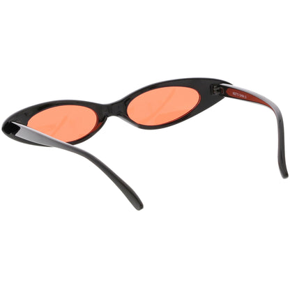 Women's Retro 90's Thin Color Tone Cat Eye Sunglasses C662