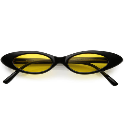 Women's Retro 90's Thin Color Tone Cat Eye Sunglasses C662