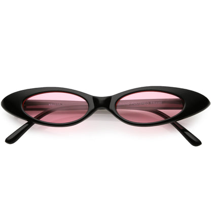 Women's Retro 90's Thin Color Tone Cat Eye Sunglasses C662