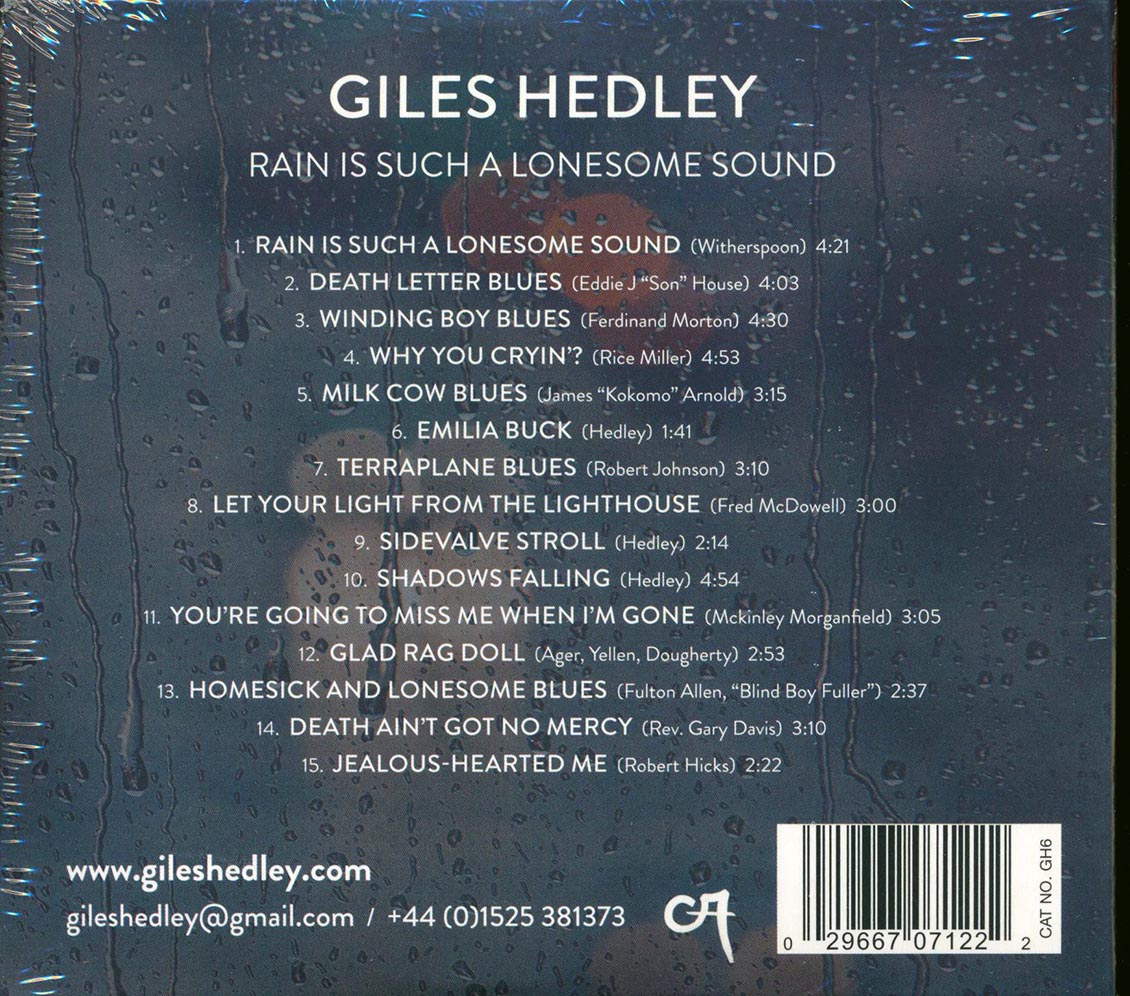 Giles Hedley - Rain Is Such A Lonesome Sound Music CD