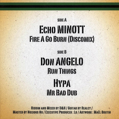 Echo Minott - Fire A Go Burn (Extended Mix)  /  Don Angelo - Run Things; Hypa - Mr. Bad Dub 12" Vinyl Record