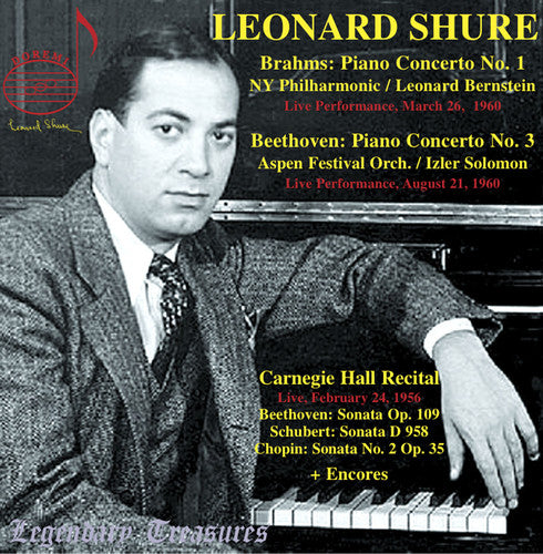 the album cover for Brahms / Shure / New York Philharmonic / Bernstein - Piano Concerto No. 1