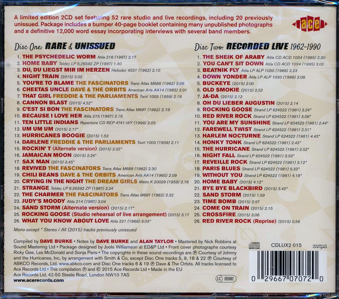 Johnny & The Hurricanes - Hurricane Force! Rare & Unreleased (2xCD) Music CD