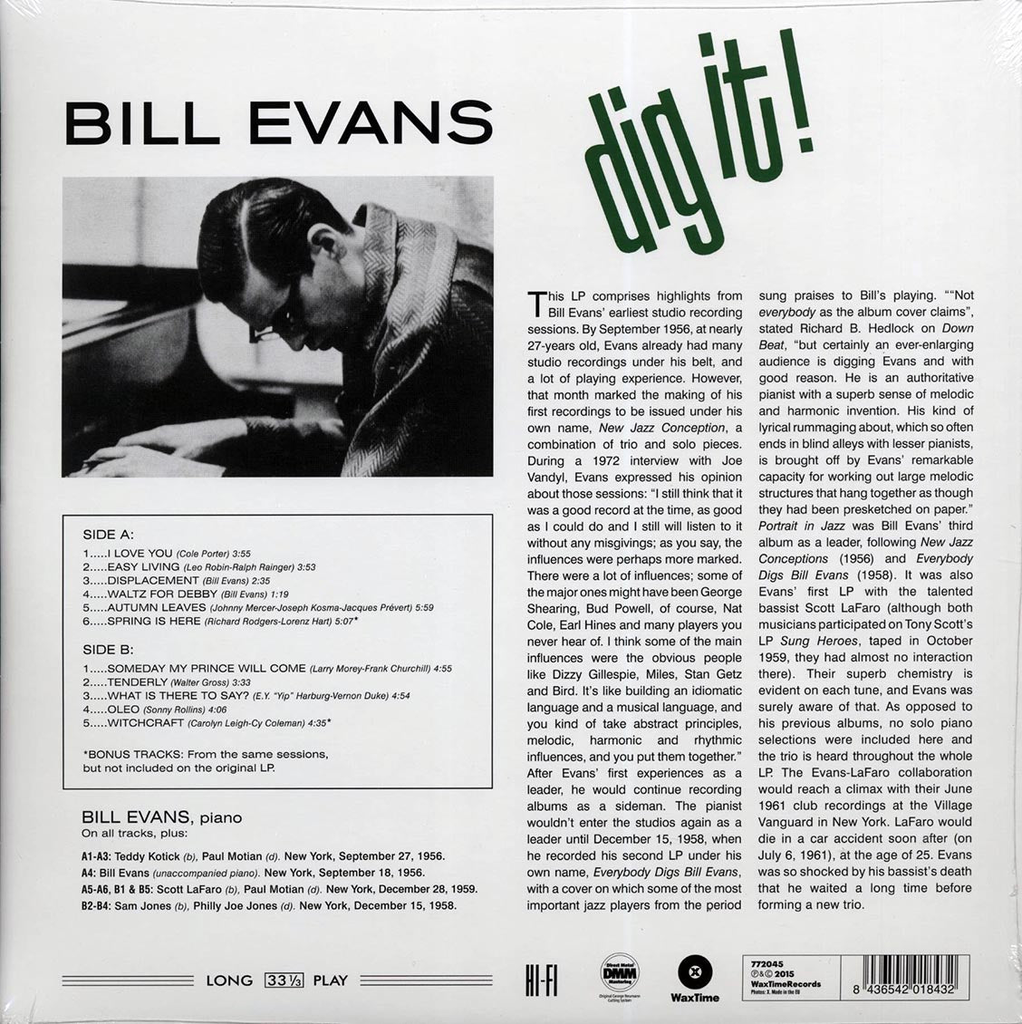Bill Evans - Dig It! (ltd. ed.) (180g) Vinyl Record