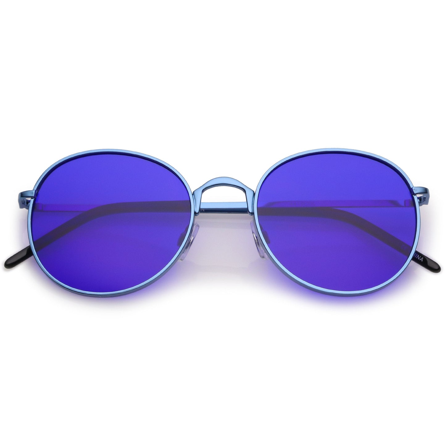 Retro Fashion Round Color Tone Colors Flat Lens Sunglasses C437