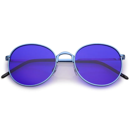 Retro Fashion Round Color Tone Colors Flat Lens Sunglasses C437