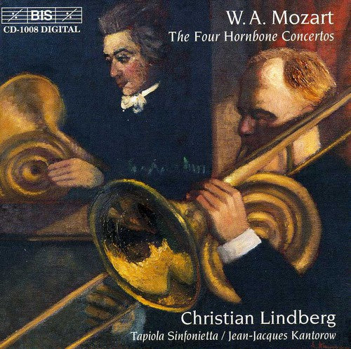 the album cover for CHRISTIAN LINDBERG - Four Hornborn Ctos: #4 in E Flat Major K.495