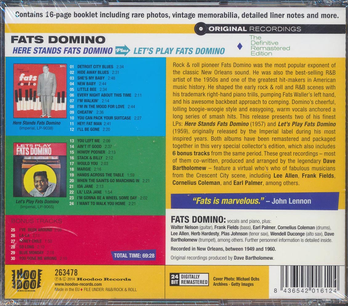 Fats Domino - Here Stands Fats Domino + Let's Play Fats Domino Music CD