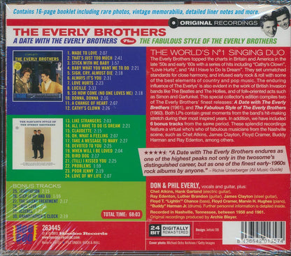 The Everly Brothers - A Date With The Everly Brothers + The Fabulous Style (2 albums on 1 CD) (30 tracks) (+6 bonus tracks) (incl. 16-page booklet) (remastered) (24-bit master Music CD