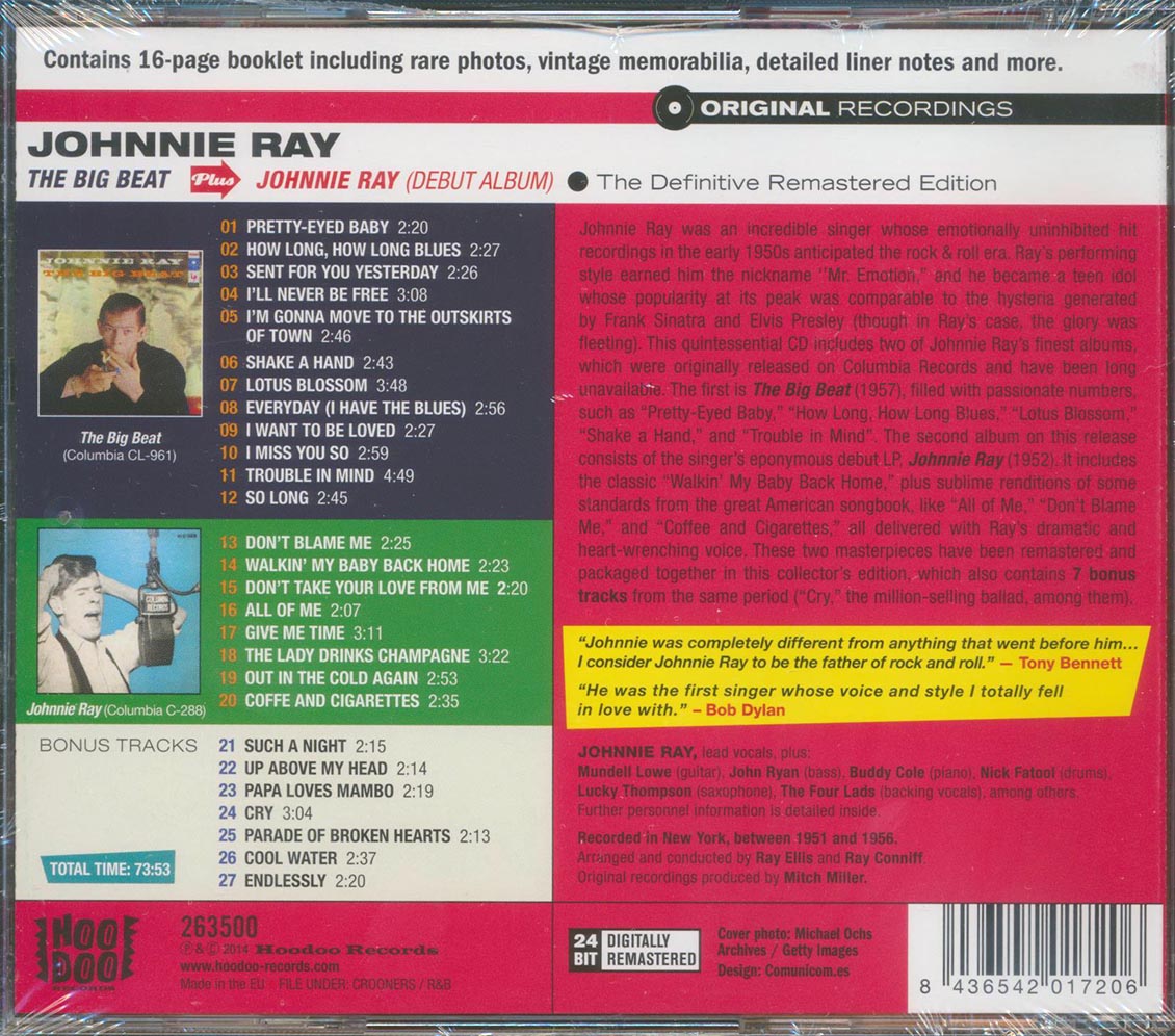Johnnie Ray - The Big Beat + Johnnie Ray Music CD