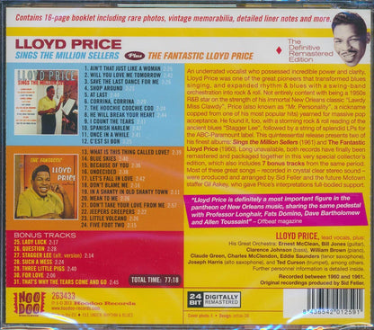 Lloyd Price - Sings The Millon Sellers + The Fantastic Lloyd Price (2 albums on 1 CD) (31 tracks) (incl. 16-page booklet) (remastered) (24-bit mastering) Music CD