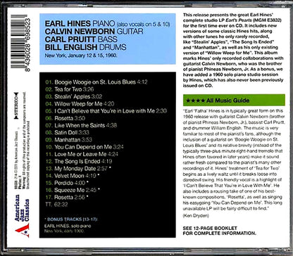 Earl Hines Quartet - Earl's Pearls Music CD