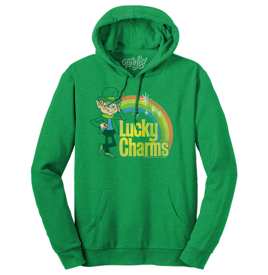 Lucky Charms Vintage Lucky the Leprechaun Logo Hooded Sweatshirt Hoodie Officially Licensed - Kelly Green