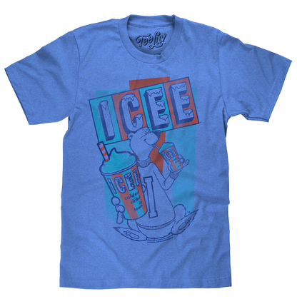 ICEE Polar Bear Logo Mens T Shirt Officially Licensed Blue