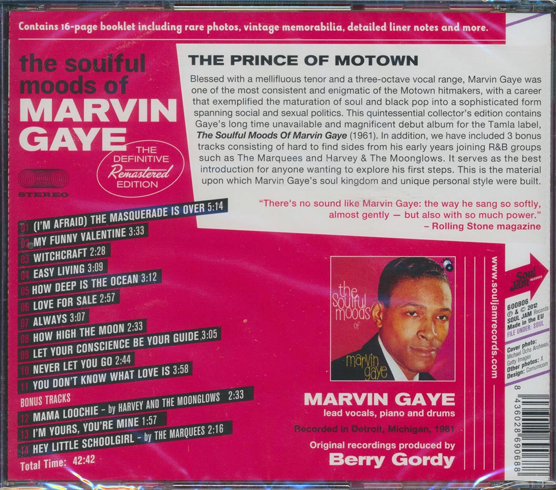 Marvin Gaye - The Soulful Moods Of Marvin Gaye Music CD