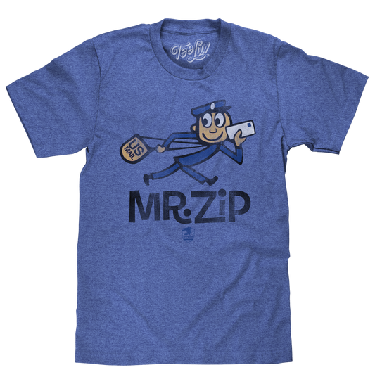 U.S. Mail Vintage Mr. Zip Mens T Shirt Officially Licensed Blue