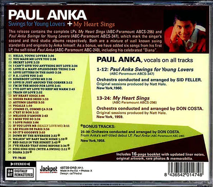Paul Anka Swings For Young Lovers + My Heart Sings Music CD