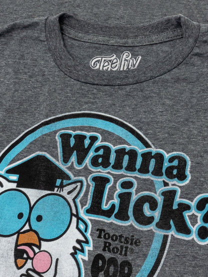 Tootsie Roll Pop Mr. Owl Wanna Lick? Mens T Shirt Officially Licensed Gray