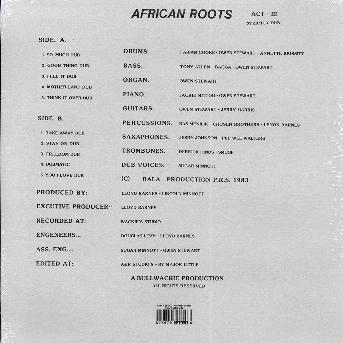 Wackie's - African Roots Act 3 Vinyl Record