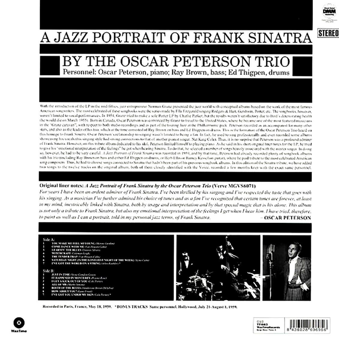 Oscar Peterson Trio - A Jazz Portrait Of Frank Sinatra By Oscar Peterson Trio (ltd. ed.) (180g) Vinyl Record