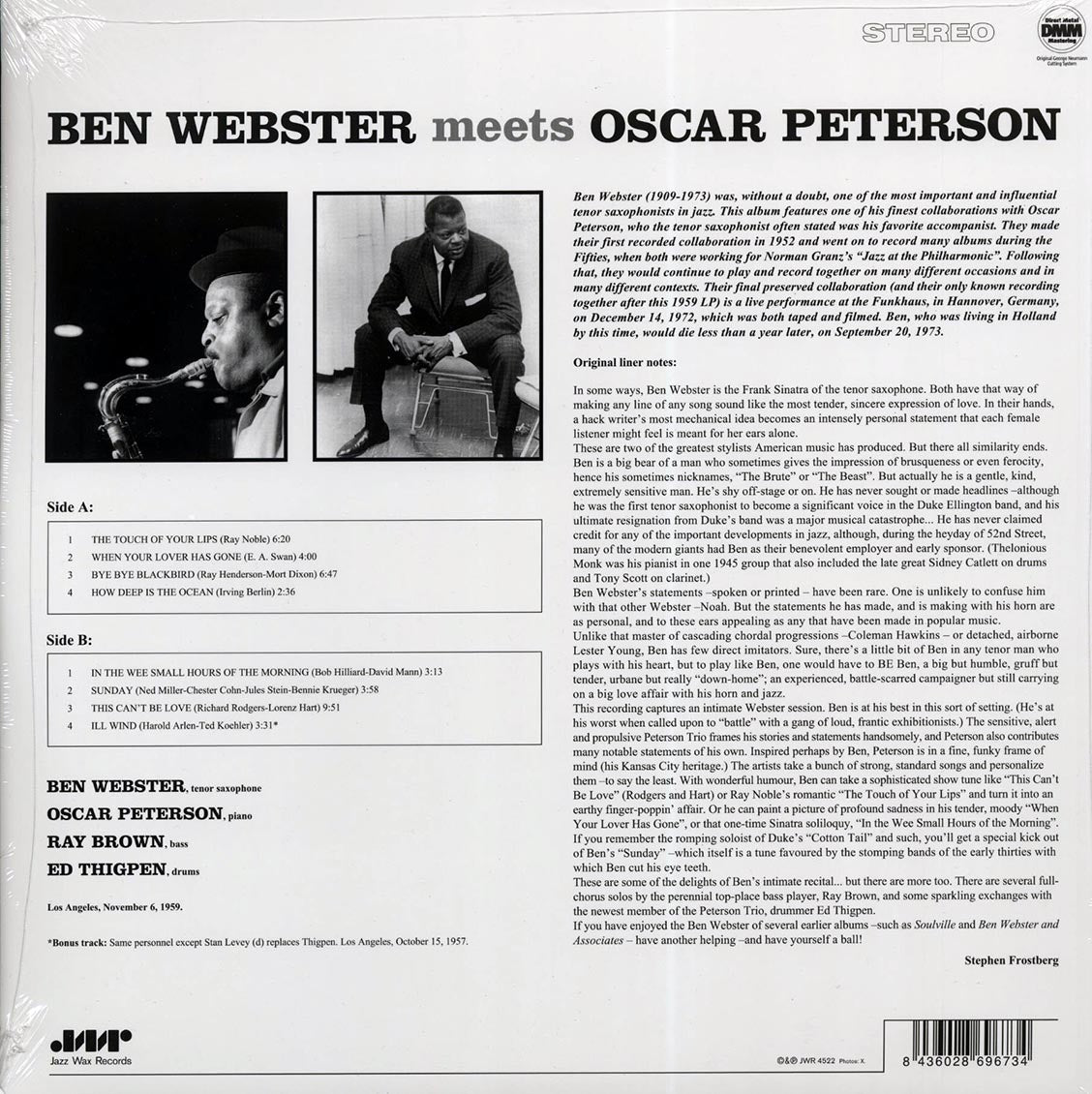 Ben Webster, Oscar Peterson - Ben Webster Meets Oscar Peterson (ltd. ed.) (180g) (remastered) Vinyl Record
