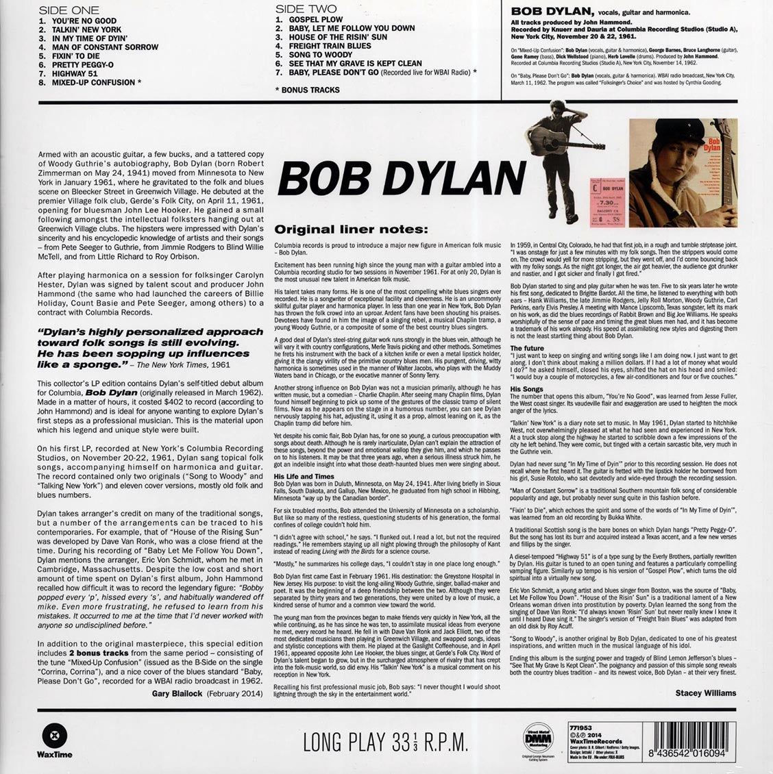 Bob Dylan - Bob Dylan (ltd. ed.) (180g) Vinyl Record