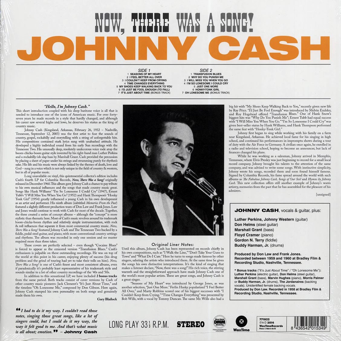Johnny Cash - Now, There Was A Song! (+2 bonus tracks) (ltd. ed.) (180g) Vinyl Record