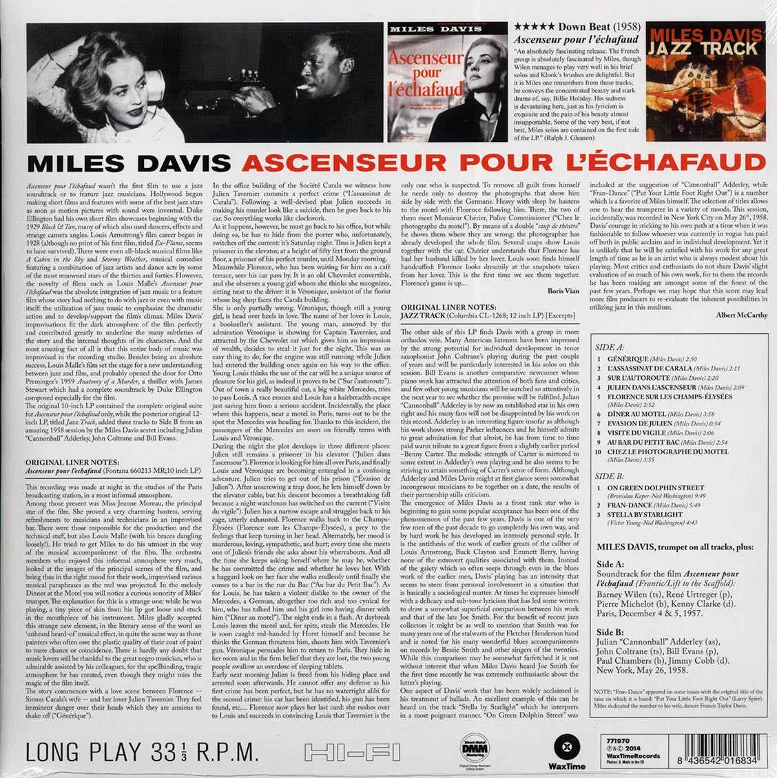 Miles Davis - Ascenseur Pour L'Echafaud (ltd. ed.) (180g) Vinyl Record