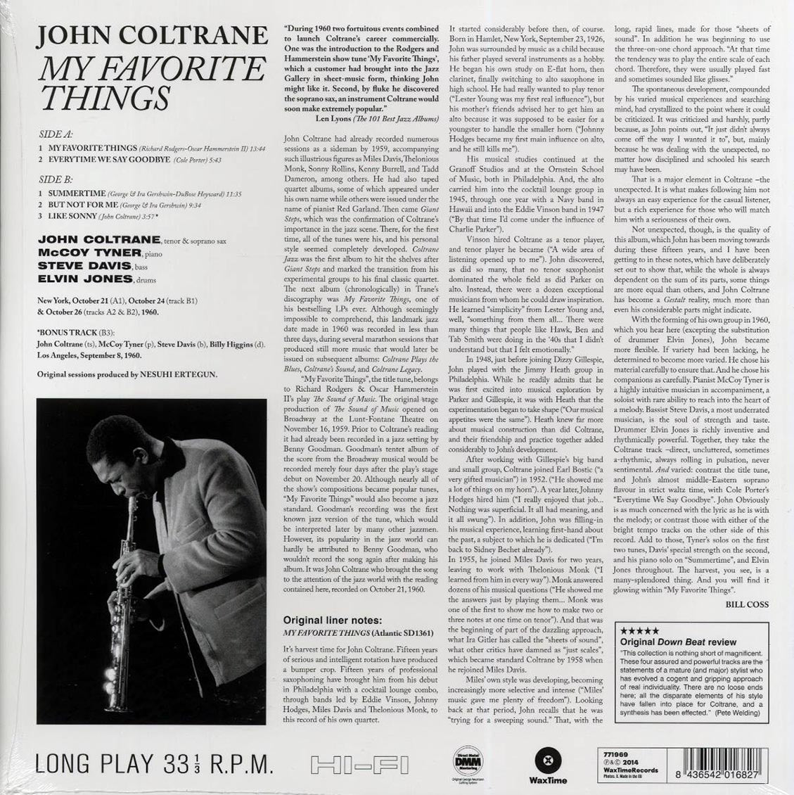 John Coltrane - My Favorite Things (+bonus track) (ltd. ed.) (180g) Vinyl Record