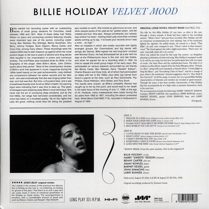 Billie Holiday - Velvet Mood (ltd. ed.) (180g) (remastered) Vinyl Record