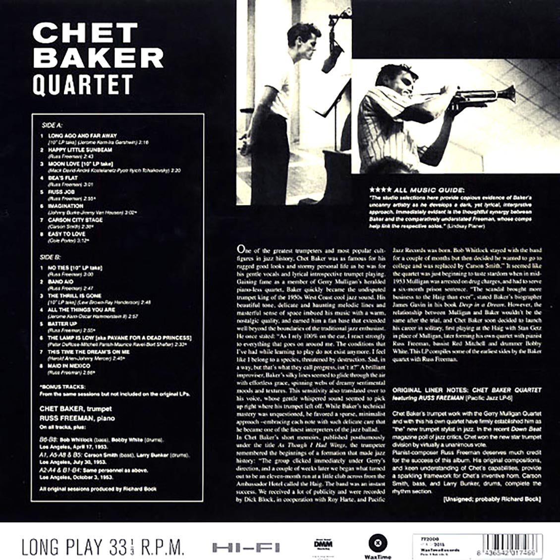 Chet Baker Quartet, Russ Freeman - Chet Baker Quartet Featuring Russ Freeman (+8 bonus tracks) (ltd. ed.) (180g) Vinyl Record