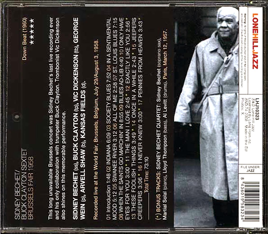 Sidney Bechet & Buck Clayton Sextet - Brussels Fair 1958 Music CD