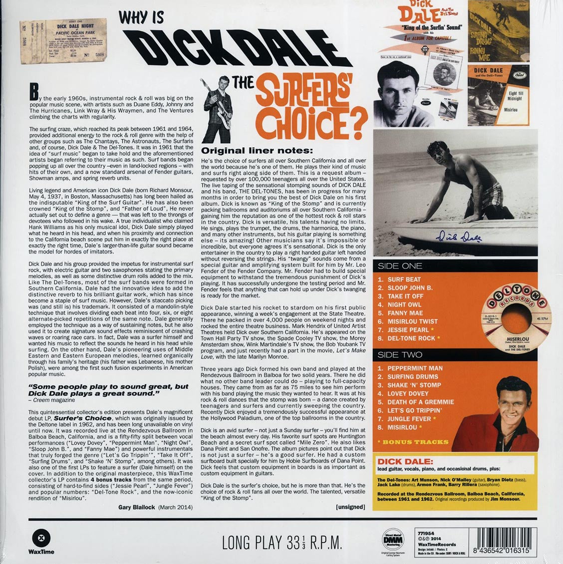 Dick Dale & His Del-tones - Surfer's Choice (incl. mp3) (180g) Vinyl Record