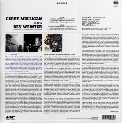 Gerry Mulligan, Ben Webster - Gerry Mulligan Meets Ben Webster (ltd. ed.) (180g) (remastered) Vinyl Record