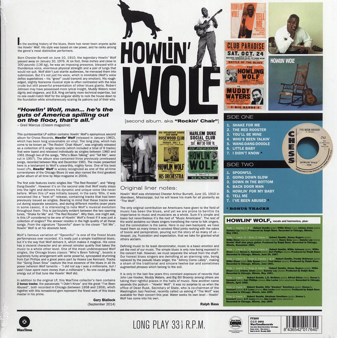 Howlin' Wolf - Howlin' Wolf (Rockin' Chair) (+2 bonus tracks) (ltd. ed.) (180g) Vinyl Record