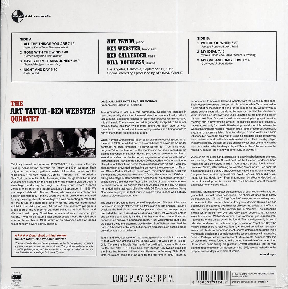 Art Tatum & Ben Webster Quartet - Art Tatum & Ben Webster Quartet (ltd. ed.) (180g) Vinyl Record