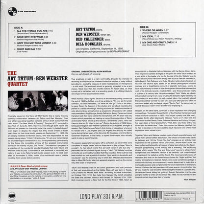 Art Tatum & Ben Webster Quartet - Art Tatum & Ben Webster Quartet (ltd. ed.) (180g) Vinyl Record