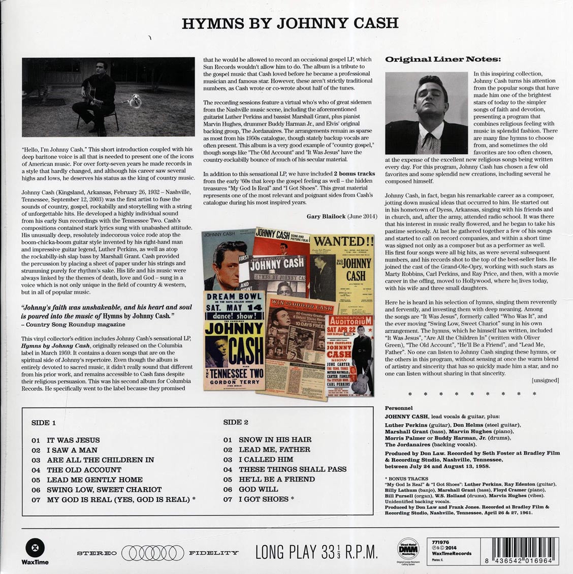 Johnny Cash - Hymns By Johnny Cash (+2 bonus tracks) (ltd. ed.) (180g) Vinyl Record