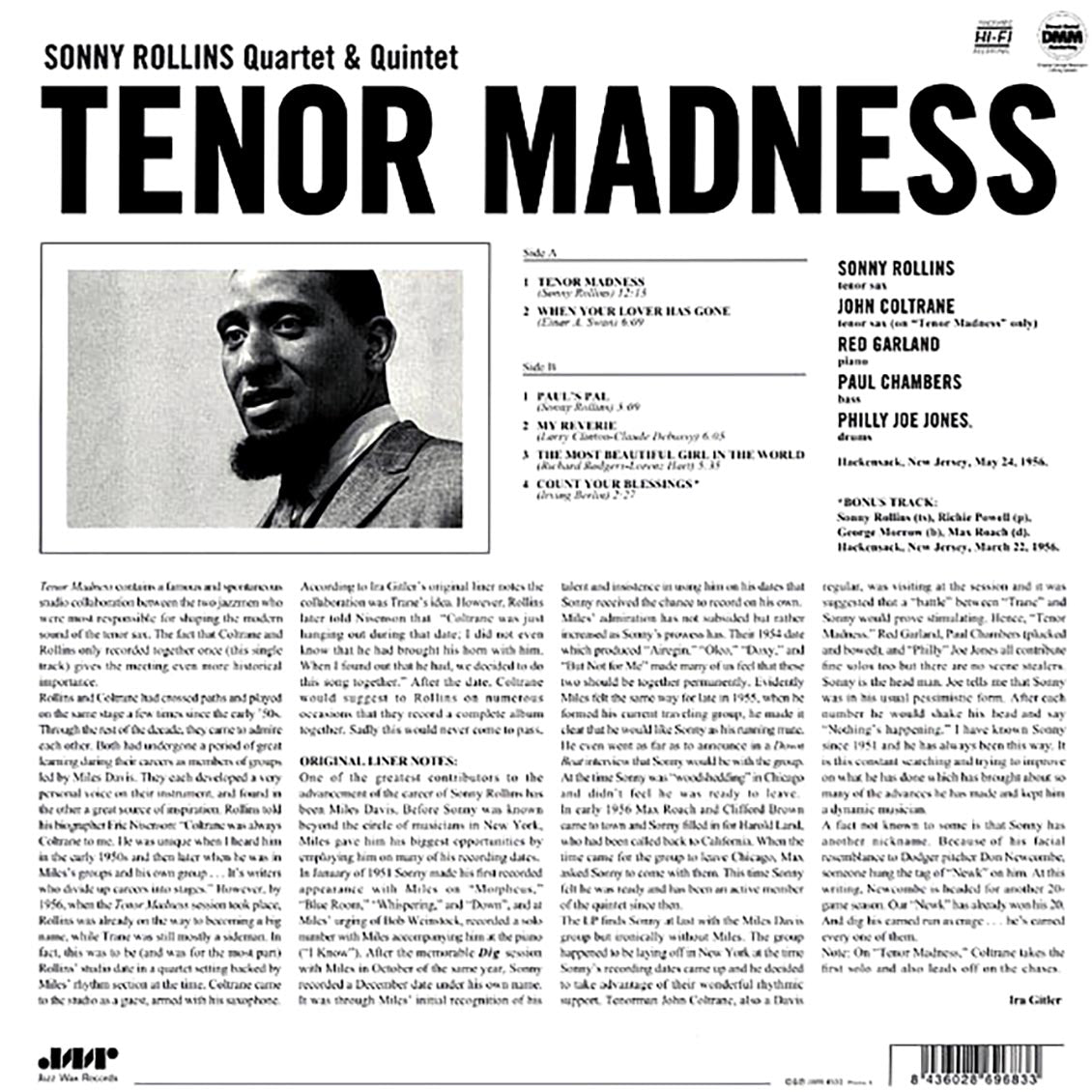 Sonny Rollins Quartet - Tenor Madness (+bonus track) (ltd. ed.) (180g) Vinyl Record