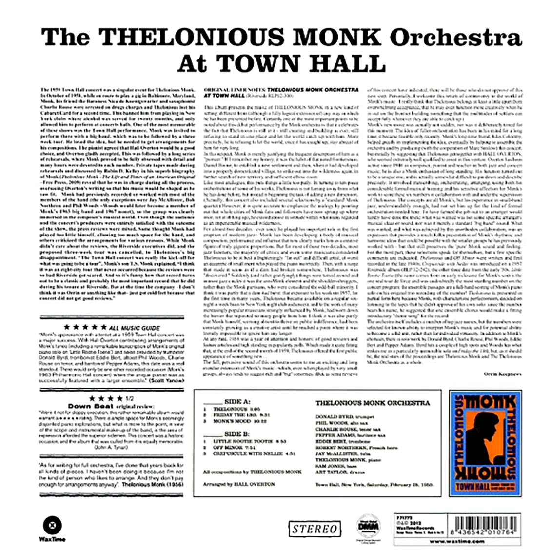 The Thelonious Monk Orchestra - The Thelonious Monk Orchestra At Town Hall (180g) Vinyl Record