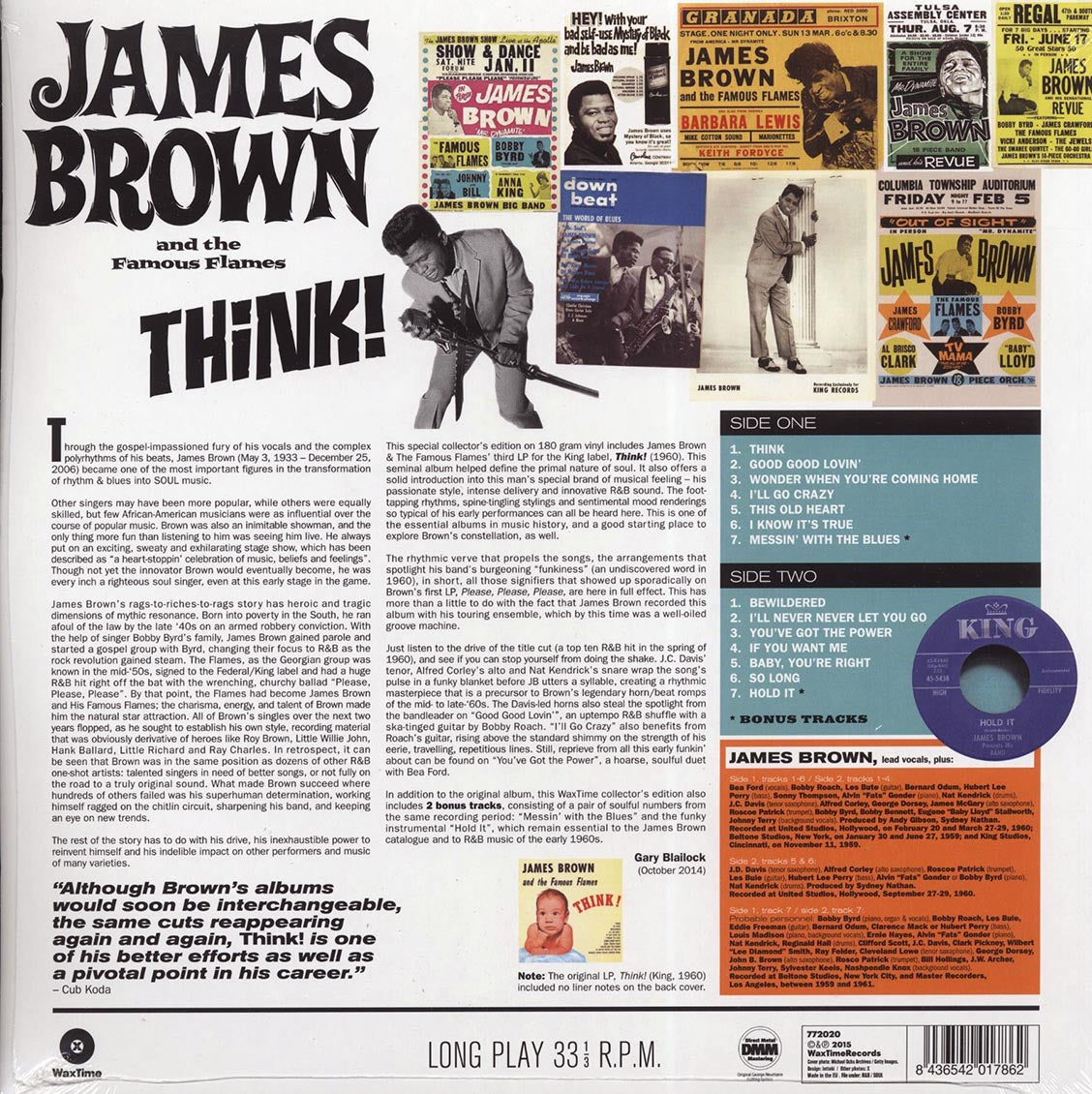 James Brown & The Famous Flames - Think (+2 bonus tracks) (ltd. ed.) (180g) Vinyl Record